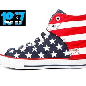 EUC CTAS EASY SLIP USA Flag "OLD GLORY" ( Jr. 5) Converse ☆ KICKS
